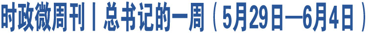 时政微周刊丨总书记的一周（5月29日—6月4日）